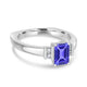 1.05ct Emerald Cut Tanzanite Ring with 0.09 cttw Diamond