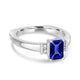 1.05ct Emerald Cut Tanzanite Ring with 0.09 cttw Diamond