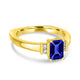 1.05ct Emerald Cut Tanzanite Ring with 0.09 cttw Diamond