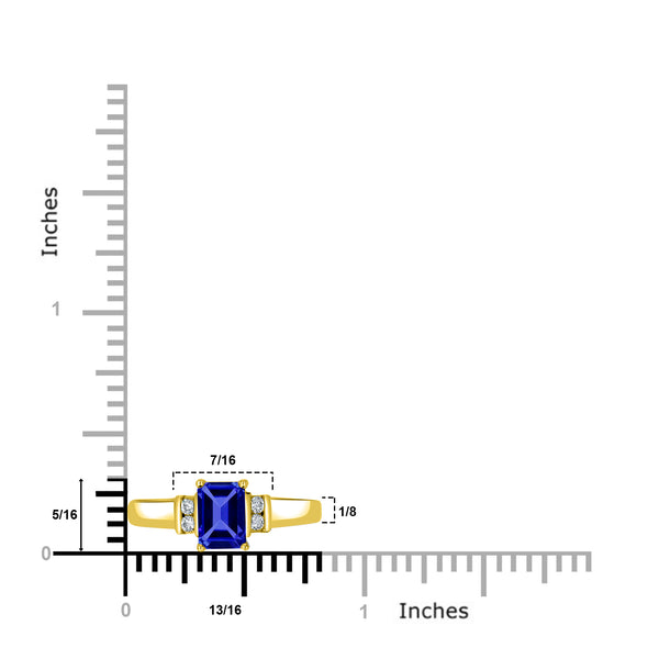 1.05ct Emerald Cut Tanzanite Ring with 0.09 cttw Diamond