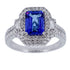 1.50 ct Emerald Cut Tanzanite Ring with .65 ct Diamonds in 14K white gold