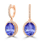 9.8ct Oval Tanzanite Earring with 0.58 cttw Diamond