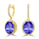 9.8ct Oval Tanzanite Earring with 0.58 cttw Diamond