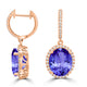 9.8ct Oval Tanzanite Earring with 0.58 cttw Diamond