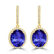 9.8ct Oval Tanzanite Earring with 0.58 cttw Diamond