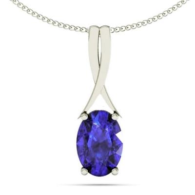 0.50ct Oval Tanzanite Pendant in 14k Gold