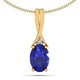 0.50ct Oval Tanzanite Pendant With 0.01ct Diamond in 14k Gold