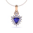 1.00ct Trillion Tanzanite Pendant With 0.43ctw Diamonds in 14k Rose Gold