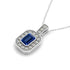 0.45ct Emerald Cut Tanzanite Pendant With 0.255ctw Diamonds in 14k White Gold