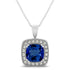 1.40ct Cushion Tanzanite Pendant With .2ctw Diamonds in 14k White Gold