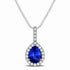 0.55ct Pear Tanzanite Pendant With 0.176ctw Diamonds in 14k white gold
