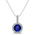 0.78ct Round Tanzanite Pendant With 0.168ctw Diamonds in 14k White Gold