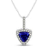 0.60ct Trillion Tanzanite Pendant With 0.184ctw Diamonds in 14k white Gold