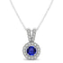 0.78ct Round Tanzanite Pendant With 0.23ctw Diamonds in 14k White Gold