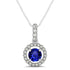 0.78ct Round Tanzanite Pendant in With 0.28ctw Diamonds in 14k White Gold