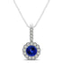 0.78ct Round Tanzanite Pendant With 0.255ctw Diamonds in 14k White Gold