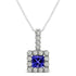 0.40ct Princess Tanzanite Pendant With 0.24ctw Diamonds in 14k White Gold