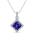 1.05ct Princess Cut Tanzanite Pendant With .15ctw Diamonds 14k White Gold