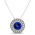 0.78ct Round Tanzanite Pendant With 0.19ctw Diamonds in 14k White Gold