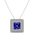 0.80ct Princess Cut Tanzanite Pendant With 0.24ctw Diamonds in 14k White Gold