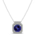 0.78ct Round Tanzanite Pendant With 0.145ctw Diamonds in 14k White Gold