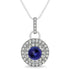 0.78ct Round Tanzanite Pendant With 0.205ctw Diamonds in 14k White Gold
