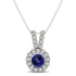 0.78ct Round Tanzanite Pendant With 0.609ctw Diamonds in 14k White Gold