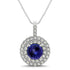 0.78ct Round Tanzanite Pendant With 0.80ctw Diamonds in 14k White Gold