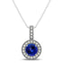 0.78ct Round Tanzanite Pendant With 0.22ctw Diamonds in 14k White Gold