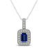 0.45ct Emerald Cut Tanzanite Pendant With 0.22ctw Diamonds in 14k White Gold