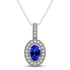 0.68ct Oval Tanzanite Pendant With 0.22ctw Diamonds in 14k White Gold