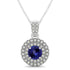 0.78ct Round Tanzanite Pendant With 0.311ctw Diamonds in 14K White Gold