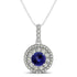 0.78ct Round Tanzanite Pendant With 0.854ctw Diamonds in 14k White Gold