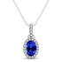 0.68ct Oval Tanzanite Pendant With 0.184ctw Diamonds in 14k White Gold