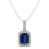0.80ct Emerald Cut Tanzanite Pendant With 0.2ctw Diamonds in 14k White Gold