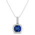 1.00ct Cushion Tanzanite Pendant With .2ctw Diamonds in 14k White Gold