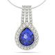 2.00ct Pear Tanzanite Pendant With 0.59ctw Diamonds in 14k Gold