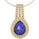 2.00ct Pear Tanzanite Pendant With 0.59ctw Diamonds in 14k Gold