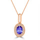 0.76ct Oval Tanzanite Pendant with 0.11 cttw Diamond