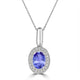 0.76ct Oval Tanzanite Pendant with 0.11 cttw Diamond