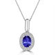 0.76ct Oval Tanzanite Pendant with 0.11 cttw Diamond