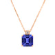 2.4ct Emerald Cut Tanzanite Pendant with 0.05 cttw Diamond