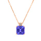 2.4ct Emerald Cut Tanzanite Pendant with 0.05 cttw Diamond