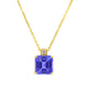 2.4ct Emerald Cut Tanzanite Pendant with 0.05 cttw Diamond