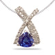 0.70ct Trillion Tanzanite Pendant With 0.017ctw Diamonds in 14k Gold & 18k Gold