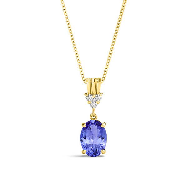 2.85ct Oval Tanzanite Pendant with 0.05 cttw Diamond