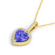 1ct Heart Tanzanite Pendant with 0.125 cttw Diamond