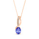 0.48ct Oval Tanzanite Pendant with 0.05 cttw Diamond