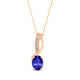 0.48ct Oval Tanzanite Pendant with 0.05 cttw Diamond