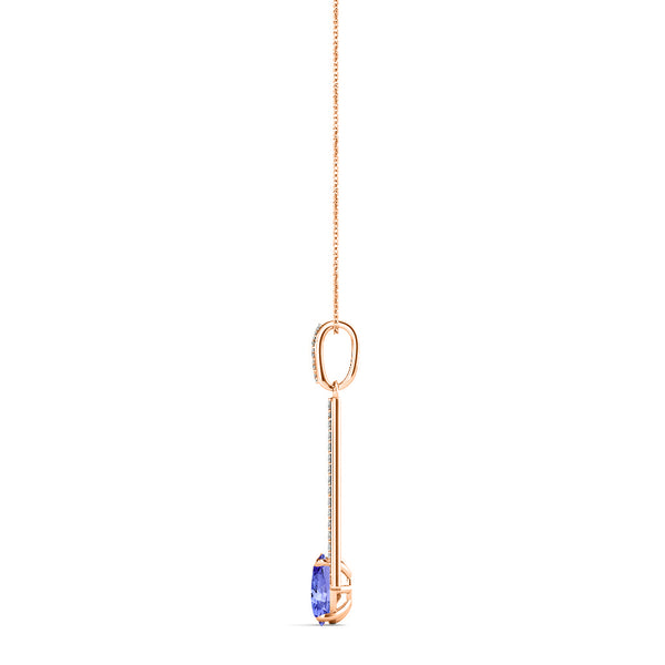 1.8ct Oval Tanzanite Pendant with 0.2 cttw Diamond